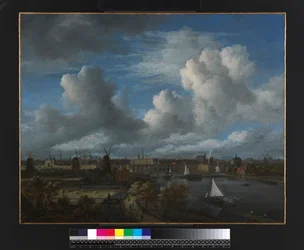 Uitzicht op de Amstel richting Amsterdam, ca. 1675-70